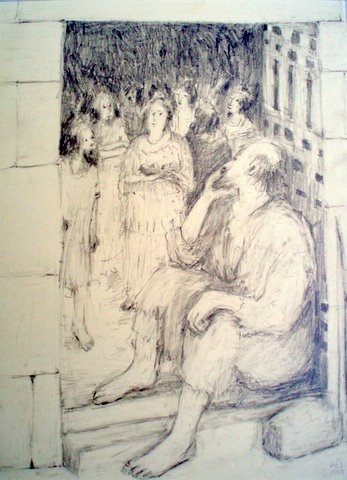 Odysseus vermomd als zwerver