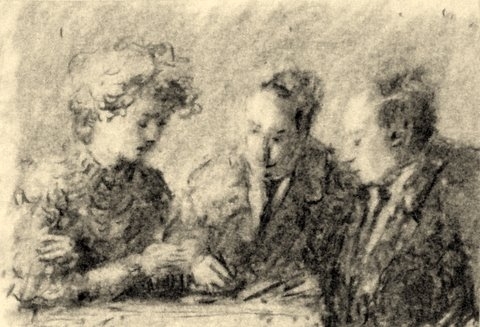 aan een tafel