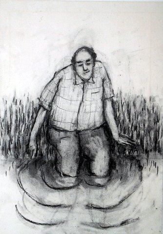 man in water
