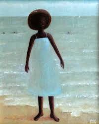 vrouw op strand